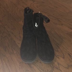 Black Crochet tie back Uggs